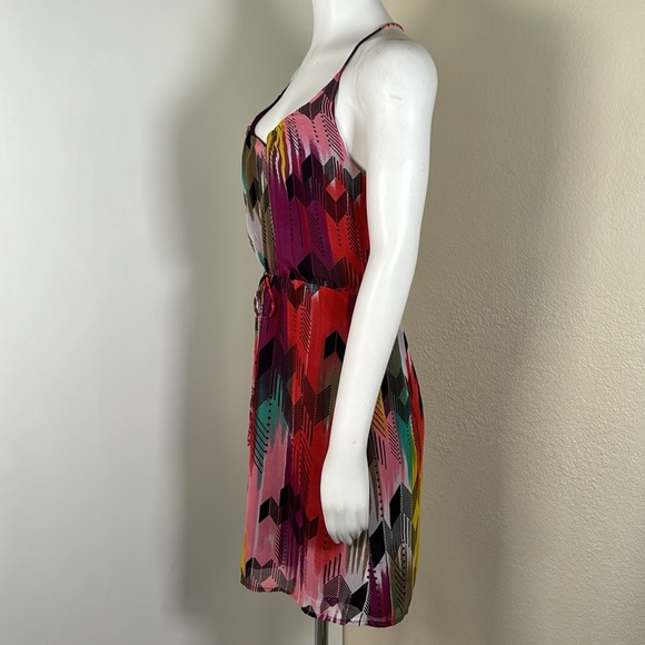 Roxy Double Layer Multicolor Racerback Summer Dress Sz M - Picture 4 of 14